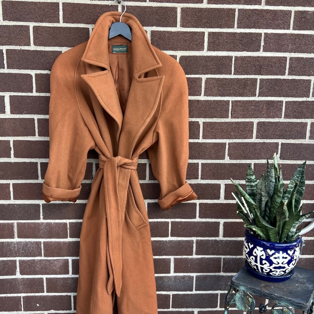 Vintage Terracotta Wool Maxi Coat